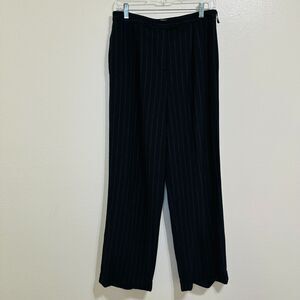 Talbots Women's Trousers White/Red Pinstripe Career Stretch Size 10 Cuffed